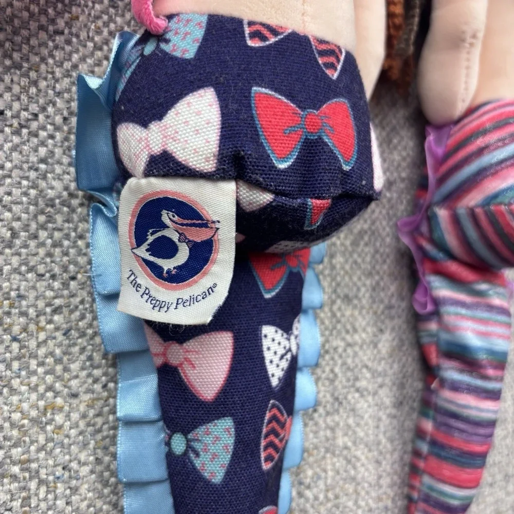 Preppy Pelican Black Brown Hair Plush Mermaid Doll Mermaid Tail 18